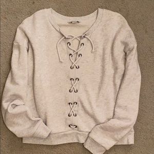 AEO Lace up Pullover